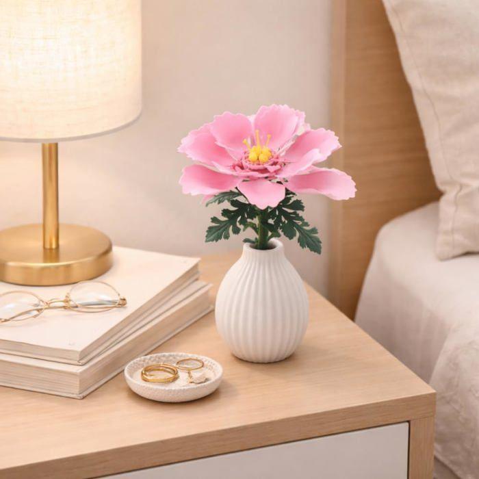 Fleur Décorative à Construire - SHOP-STORY - Pivoine - 74 Pièces - Plastique de Haute Qualité - DIY