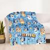 Bluey's Outdoor Fun Customize Your Name Blanket Multi-purpose Personalized Blanket Ultra-Soft Versatile for Bedding Livingroom Seaside Nap