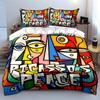Colorful Abstract Art Set Décor Kid'S And Adults' Bedroom Decor, Exquisite Three-Piece Bedding Set Gift