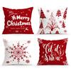 45cm Red Christmas Decoration Cushions Pillowcase Polyester Cushion Cover Throw Pillow Pillowcover Home Car Sofa Decor