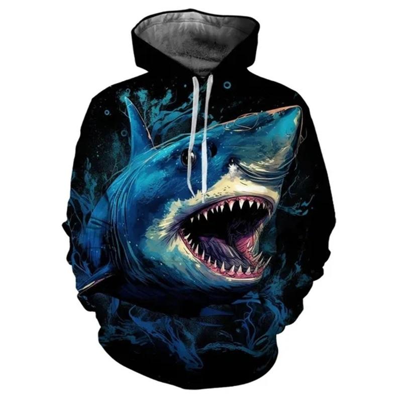 Shark Fashion 3D Printed Hoodie Casual Funny Animal Pattern Hoodie For Men Women Adults Clothing Streetwear Sweatshirts Tops