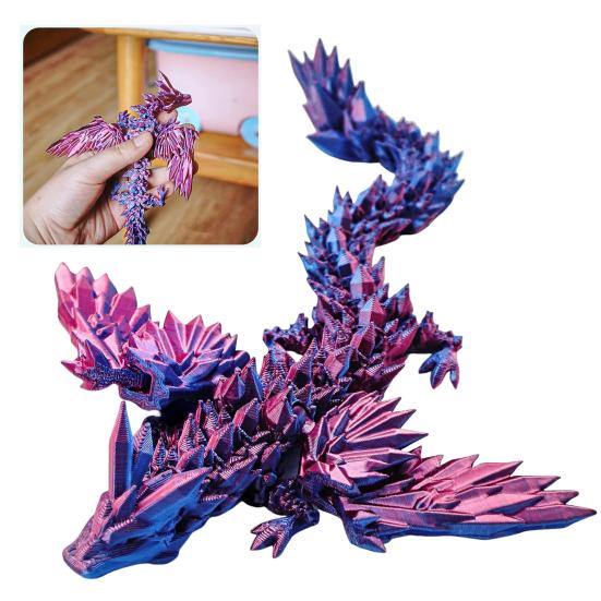 3D Printed Flying Dragon Figurine Winged Dragon Figure Movable Joints Articulated Dragon Model