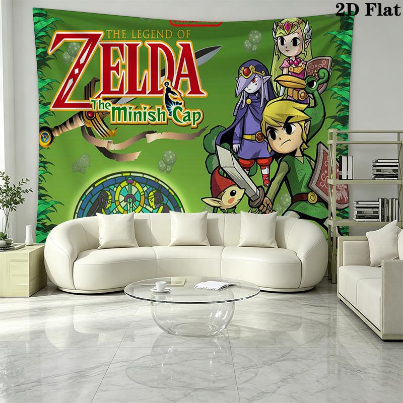 Zelda Wall Tapestry Aesthetic Wall Hanging Printed Fabric Blanket Decorative Tapestries for Bedroom Living Room Home Decor