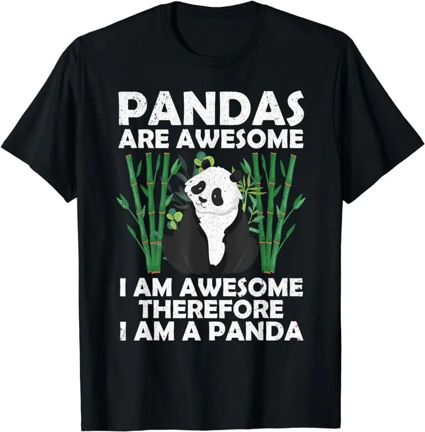 Panda Shirt Cute Panda Tshirt Pandas Are Awesome Panda Bear T-Shirt Graphic Custom Printed Women Men Summer T Shirts