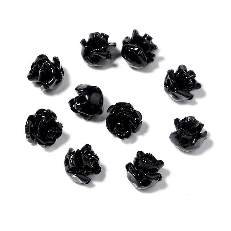 30pcs 6mm Resin Artificial Coral Beads for Jewelry Making Camelia Flower Beads DIY Earring Bracelet Neckalce Accessories
