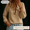 BITCED Dámské módní ležérní halenky a košile s dlouhým rukávem a výstřihem do V
