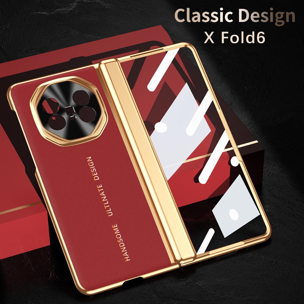 For Vivo X Fold6 Fold 6 180° Infinity Foldable Glass Front Film Vacuum Plating Anti-Fingerprint Hand Flap Phone Case Cover