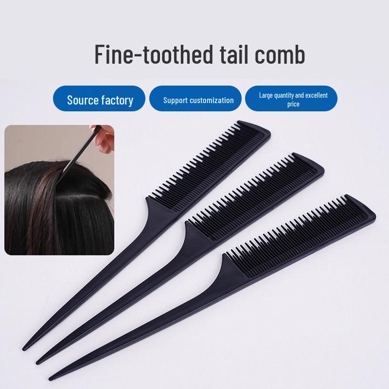 Professional Hairdressing Tail Comb for Styling, Sectioning, Teasing, and Highlighting with Long and Short Teeth Two Pack