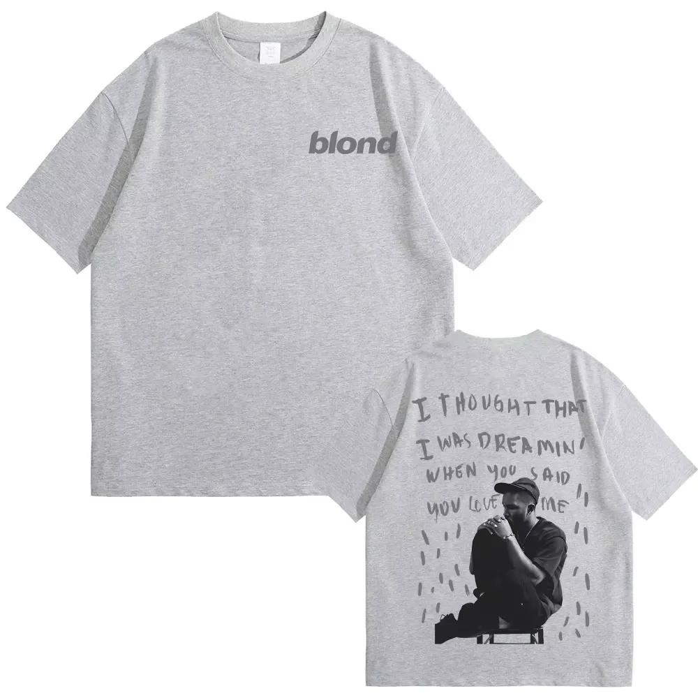 Streetwear Rapper Frank Double Sided Print T Shirt Rap Men's Blond Hip Hop Tshirt Ocean Oversized Women Casual Pure Cotton Tees