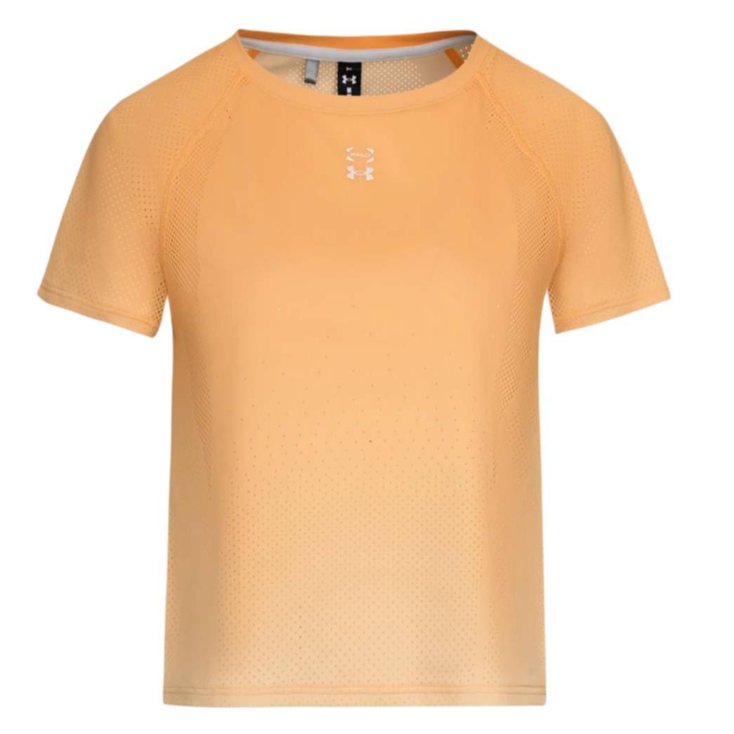 Under Armour Halo Run Breathable Knitted Loose Casual Raglan Short Sleeve T-Shirt Women tops 6010902-870 S