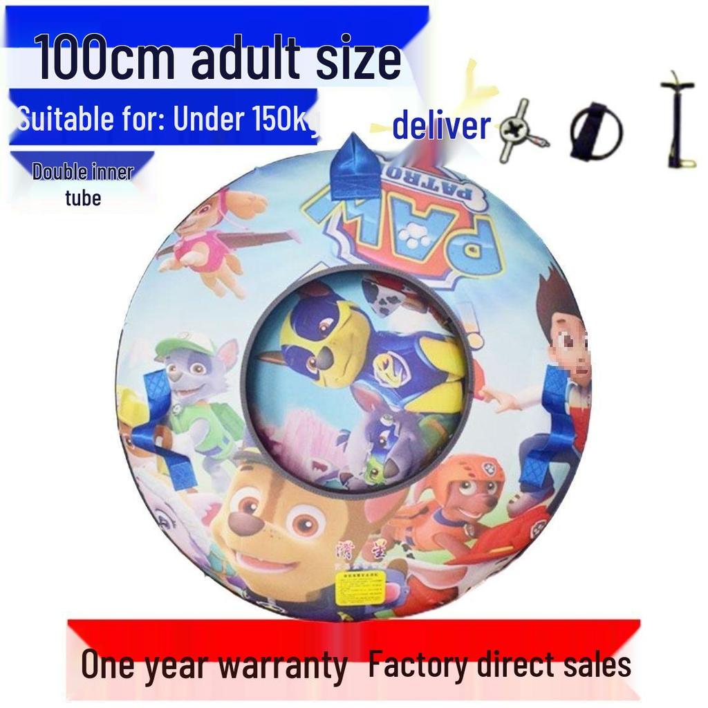 Durable Inflatable Snow Tube with Anti-Collision Features - Seven-Color for Adults and Kids