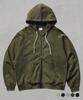Perstep Round Cut Heavy Cotton Zip-Up Hoodie In Olive Khaki Ishd4738