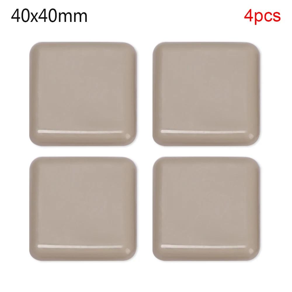 4Pcs Self-Adhesive Furniture Moving Slide Pad Round Square Wear-resisting Anti Noisy Chair Leg Slider Pads Floor Protector