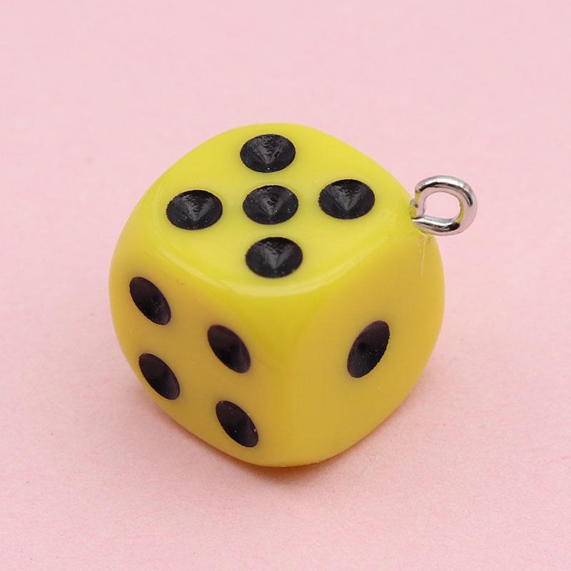 14mm Colorful Acrylic Dice Shaker Pendant Charm for DIY Jewelry
