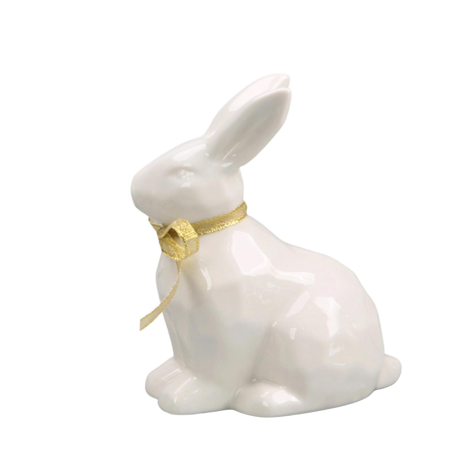 

Cute Easter Ceramics Bunny Decoration For Home And Desktop Display One Size