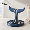 Dressing Table Decoration Organizer 3D Printed Whale Tail Jewelry Organizer, Earring Necklace Display Stand with Ring Tray, Creative Desktop