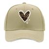 White Frame Leopard Print Heart Home Decor Hip Hop hat Fashion Outdoor Sports Sandwich Baseball Cap