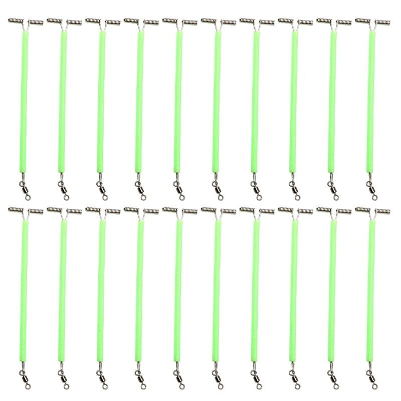 20Pcs/set Luminous Tube Fishing Rigs with Rolling Swivels T-Shape Balance 3 Way Arm Connector Fishing Line Making Tackle