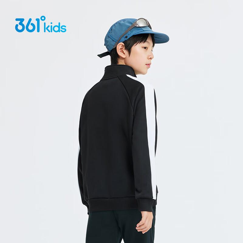 361° Kids' Fleece-Lined Half-Turtleneck Spliced Sweatshirt