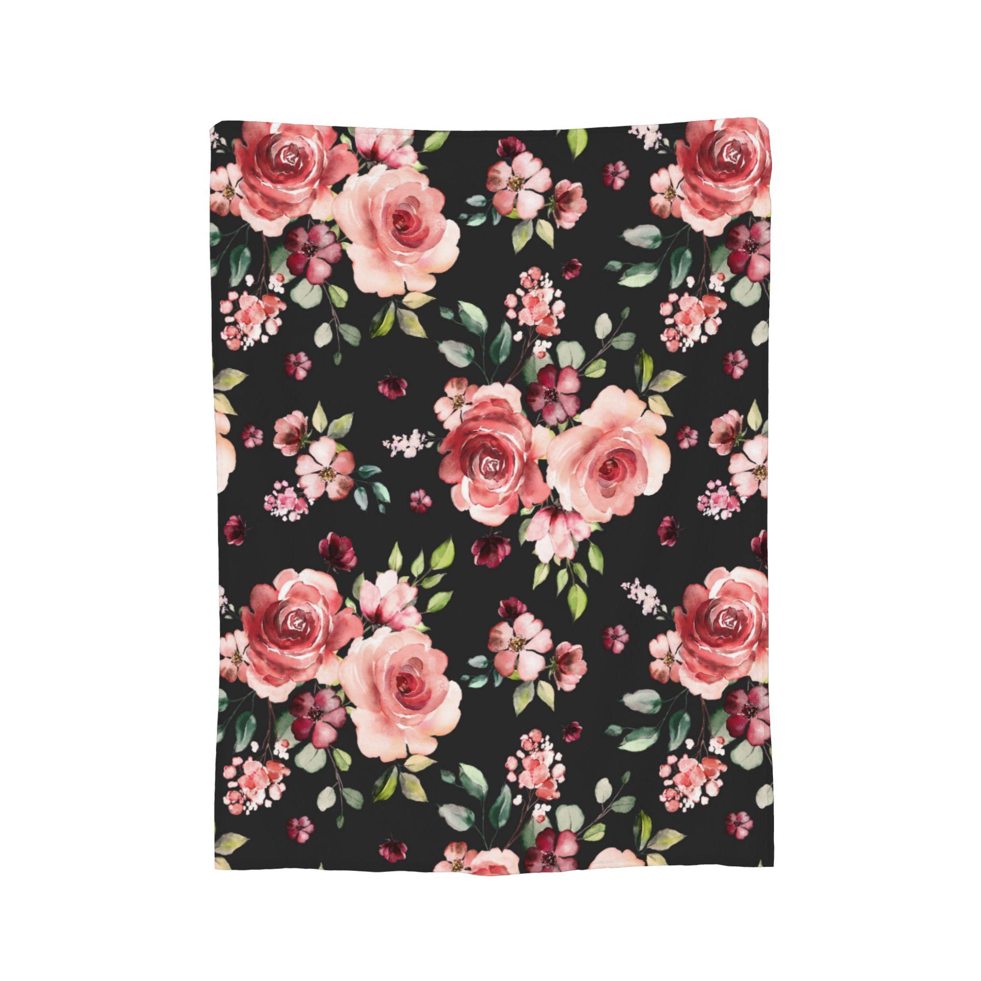

Flower Blanket Flannel Textile Decor Portable Soft Throw Blanket for Home Travel Bedding Throws 30x40in