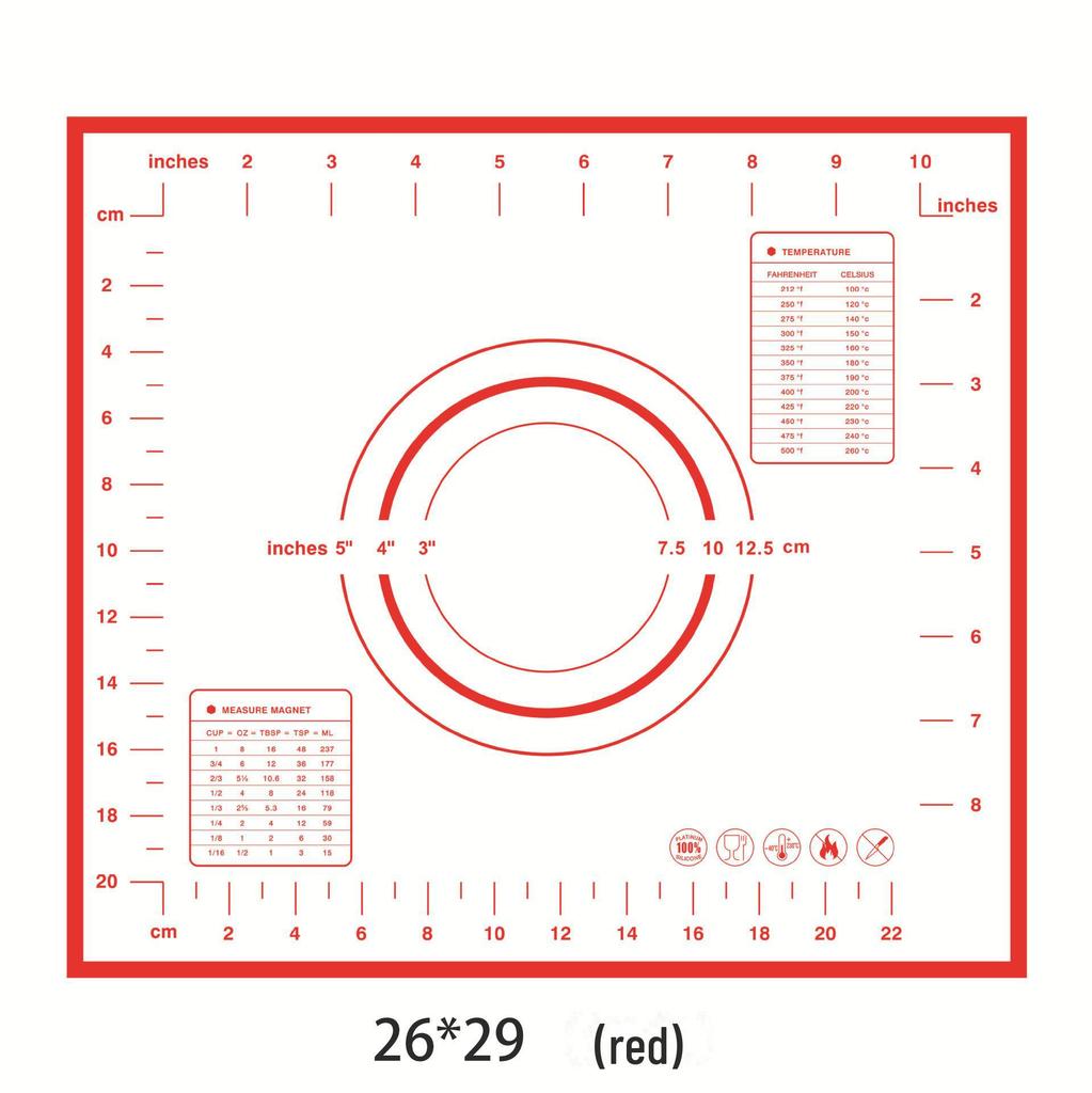 70x50cm Oversized Silicone Kneading and Rolling Mat, Heat-Resistant Non-Stick Baking Tool & Dough Mat