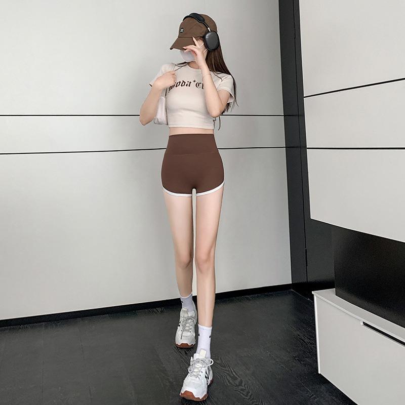 Three Points Female Summer Thin Belly Lift Hip Anti-slip Leggings Can Be Worn Outside Patchwork Yoga Safety Pants