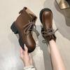 Thick-soled short boots women's Martin boots versatile with skirt low-top boots Academy style short boots women's 2025 spring and autumn new models