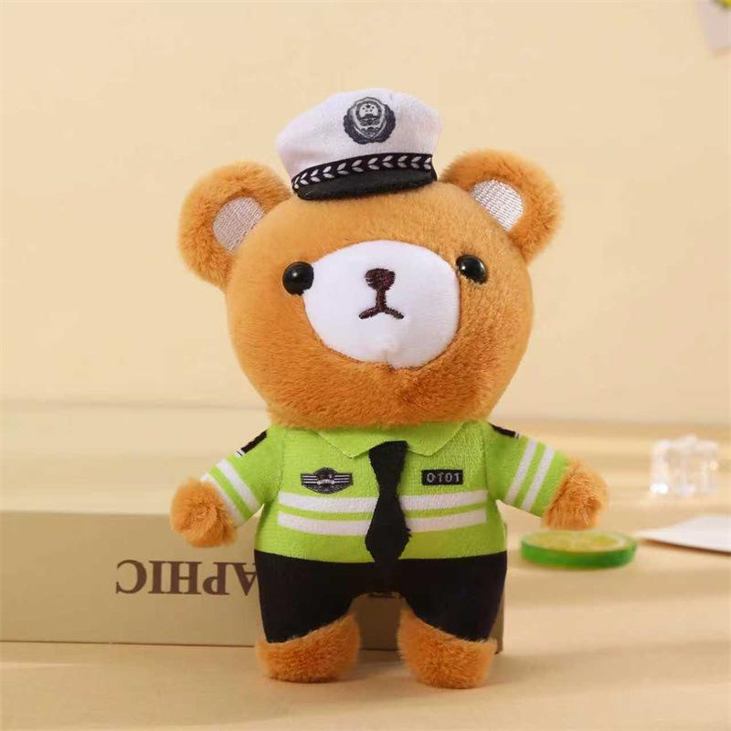 Милый плюшевый кулон в виде медведя-полицейского, полицейская кукла, плюшевая кукла панда-кошка, детская игрушка