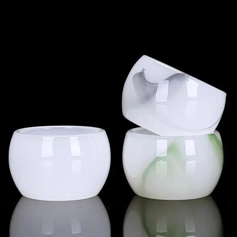 Small Jade Porcelain Tea Cup Emerald Green Teacup Beautiful Ink Style Teacups Mug for Tea Chinese High Quality Tea Bowl