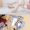5 Pairs/Pack Kawaii Women Socks Harajuku Trend Women Checkered Stripe Bule Socks Girl Cotton Socks