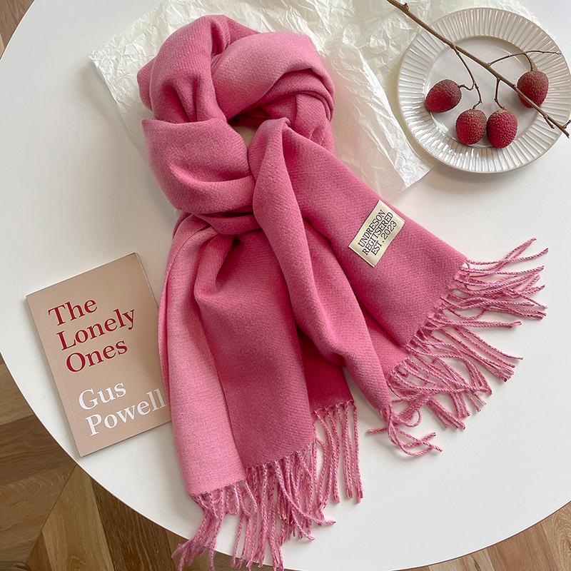 Luxury 2 Colours Cashmere Scarf Women Autumn Winter Shawl Pashmina Handkerchief Lady Pareo Soft Outdoor Windproof Travel Bufanda