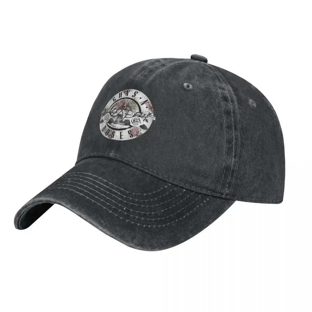 Guns N Roses Floral Bullet Baseball Caps Casual Distressed Denim Sun Cap Unisex Style Outdoor Summer Hats Cap