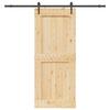 VidaXL Sliding Door and Hardware Kit 95x210 Cm Solid Pine 3332746