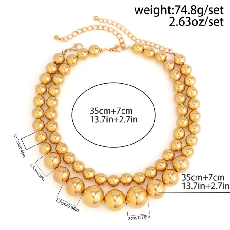 Eye Catching Large Bead Necklace Zinc Alloy Materials Clavicle Chain Accessories For Layering And Gifting