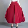 Female High Waist Irregular Wide Leg Pants Solid Color Loose Dance Skirt
