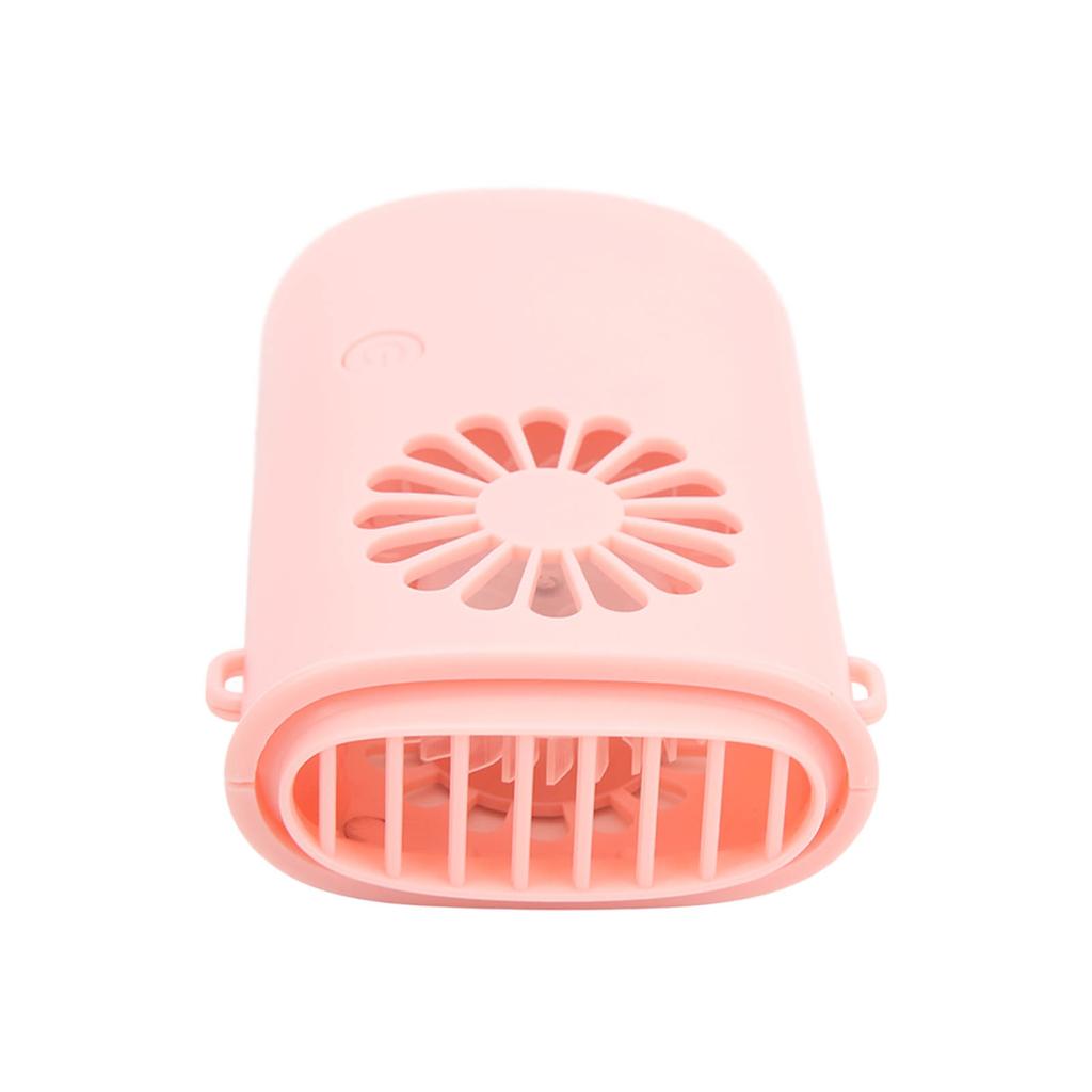 Przenośny wentylator na szyję z 3 prędkościami, ładowany, 800mAh, mini wentylator naszyjnikowy do biura, na kemping, na wędrówki, różowy