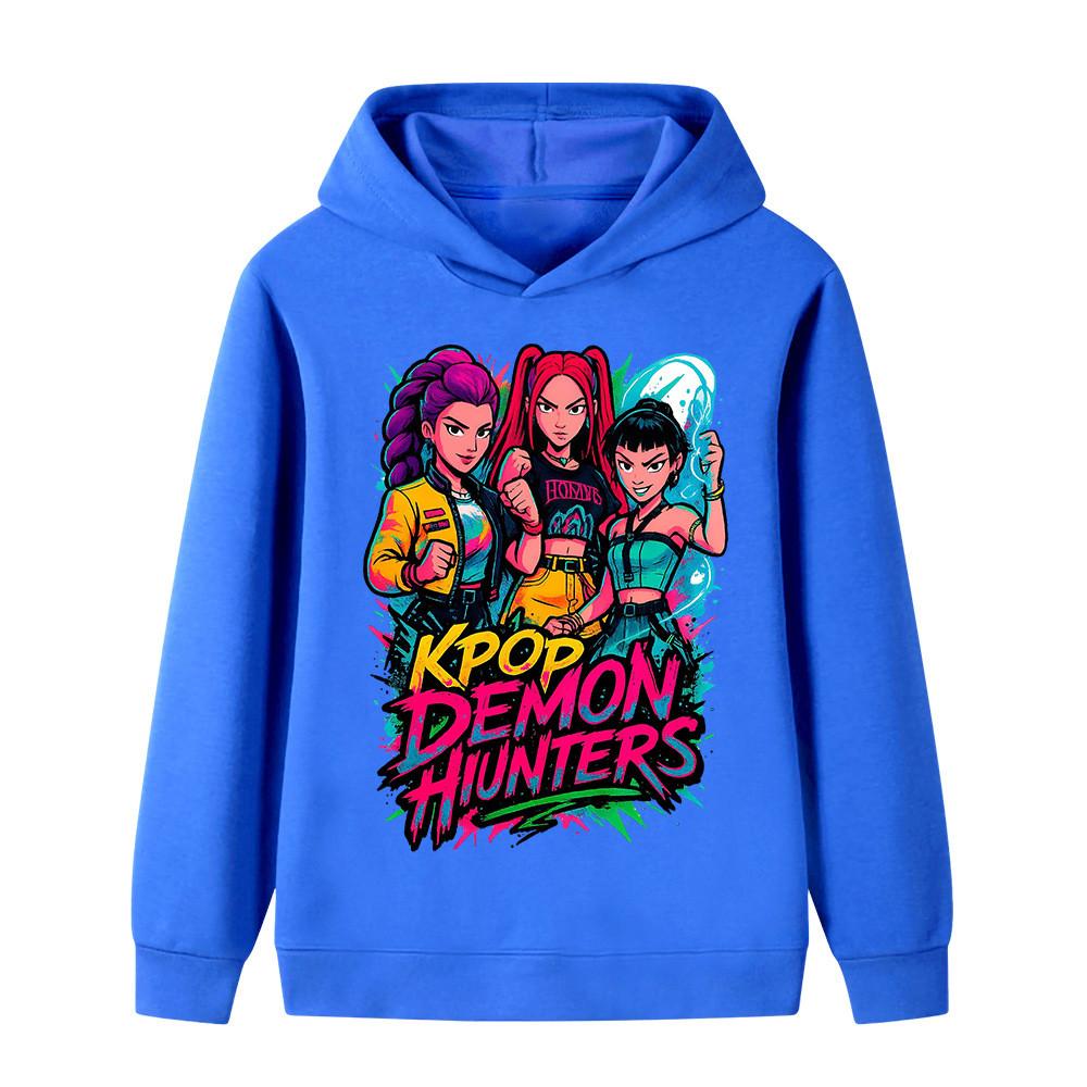 B1215 Kids Boys Girls Sajaboys Kpop Rumi Zoey Mira Print Long Sleeves Hoodie