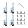 4Pcs Adjustable Furniture Risers Leg Height Adjuster Chair Levelers for Heavy Cabinets Leveling On Uneven Ground