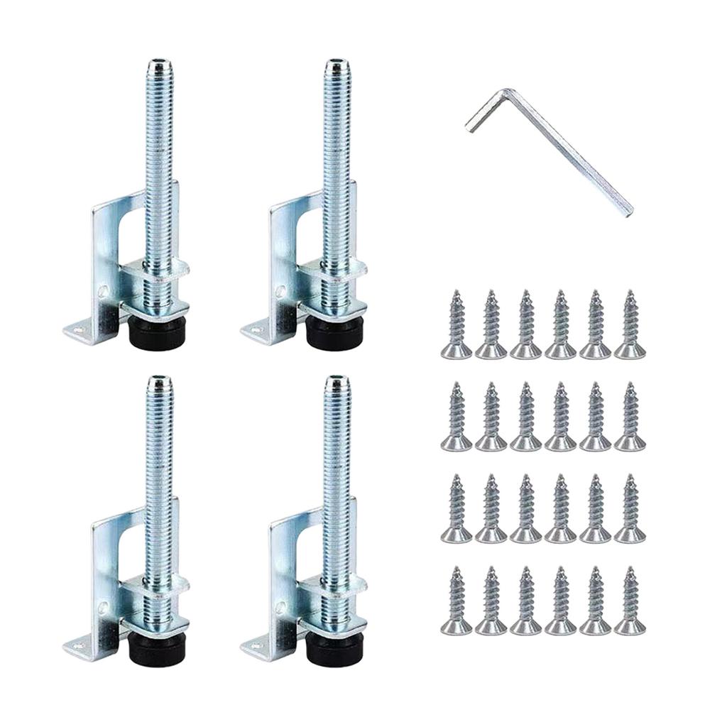 4Pcs Adjustable Furniture Risers Leg Height Adjuster Chair Levelers for Heavy Cabinets Leveling On Uneven Ground