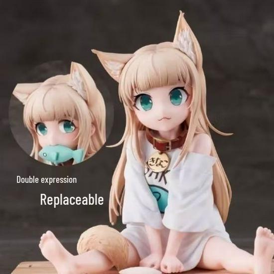 

Высококачественная фигурка девушки-кошки: Орнамент в стиле аниме в сидячей позе для рабочего стола ПК