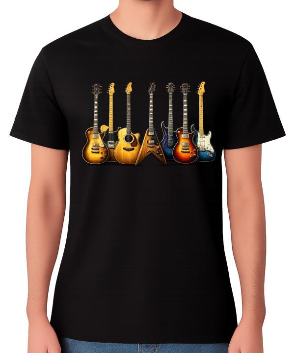 

Guitar Lineup Unisex T-Shirt For Musicians Guitars Rock Fans Tee 5XL різнокольоровий