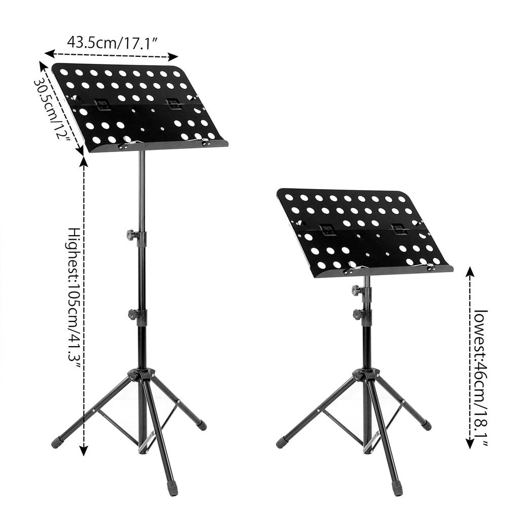 AKOZLIN Folding Music Stand, Adjustable Angle and Height, Music Stand, Music Stand, Music Stand, Height Adjustable from 49cm to 127cm, Projector