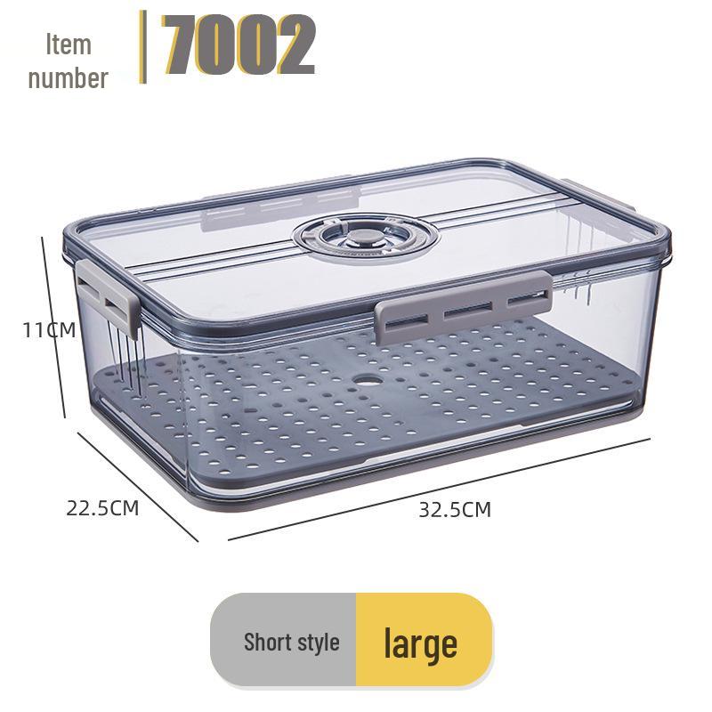 PET Transparent Thickened Refrigerator Storage Box with Timer & Freezer Drainer