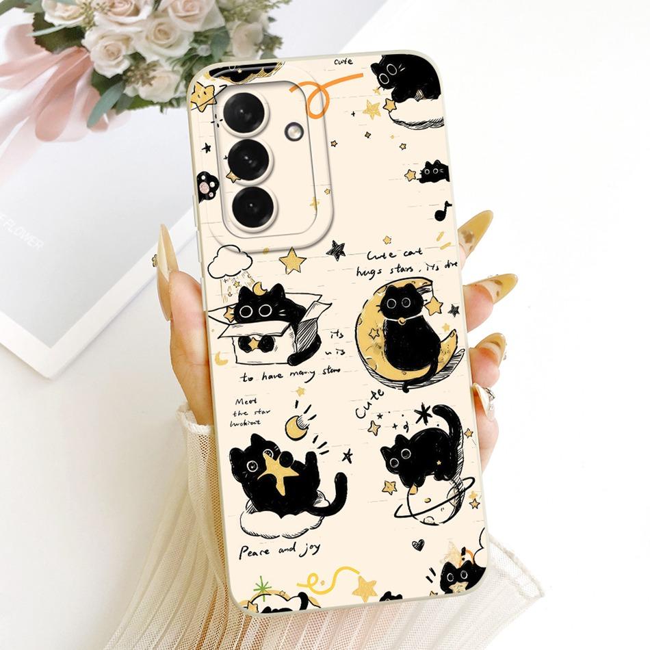 For Samsung Galaxy A56 A36 Cute Cat Flower Cartoon Phone Case For Samsung A36 A56 5G Shockproof Soft Silicone Covers Bumpers