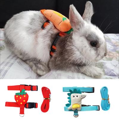 Cartoon Bunny Hamster Harnesses and Leash Set Walking Pet Items Harness for Small Animals Rabbit Guinea Pig Mascotas Accessories