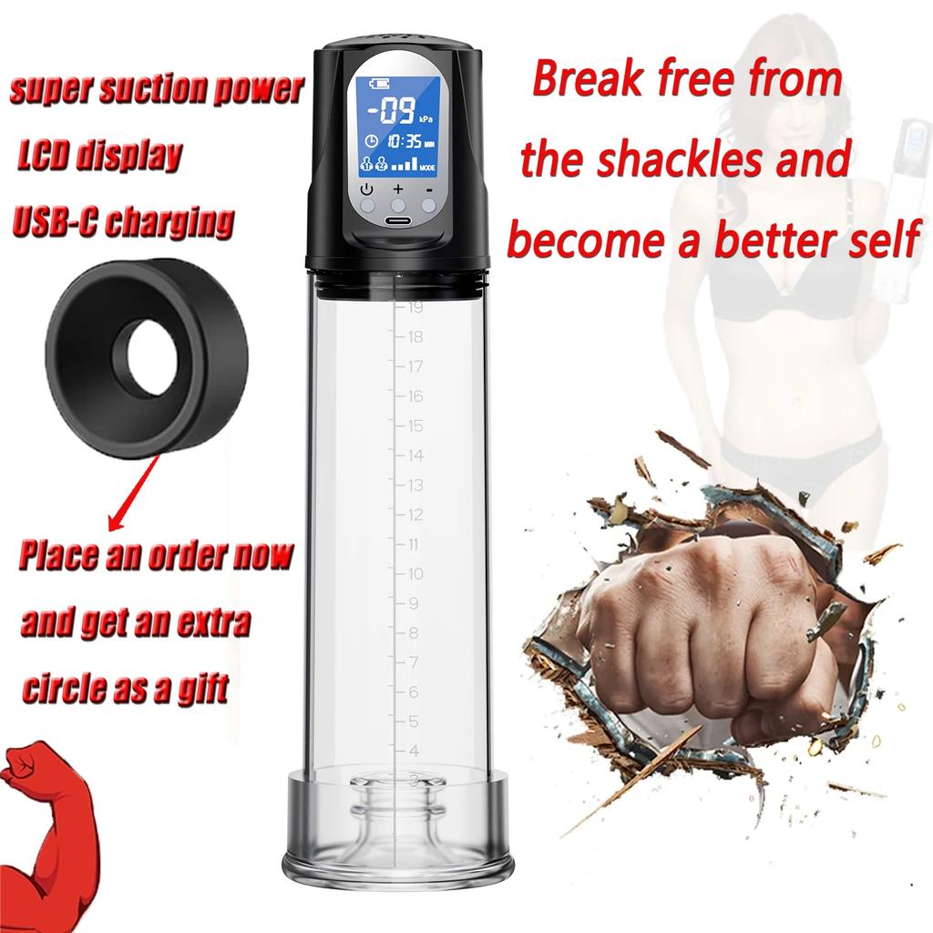 1 PCS Electric Penis Pump Enlargement Vacuum Pump Automatic Penis Enlargement Extension Pump Masturbation Penis Mens Sex Toy 18+