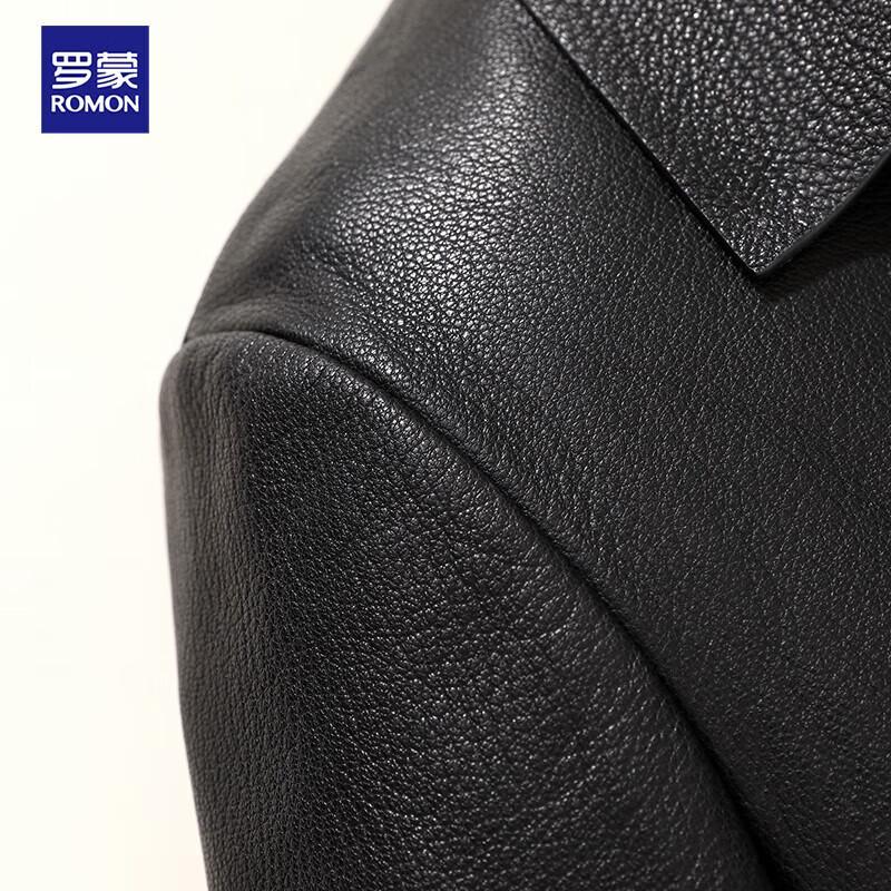 Romon Men's First Layer Goatskin Leather Jacket