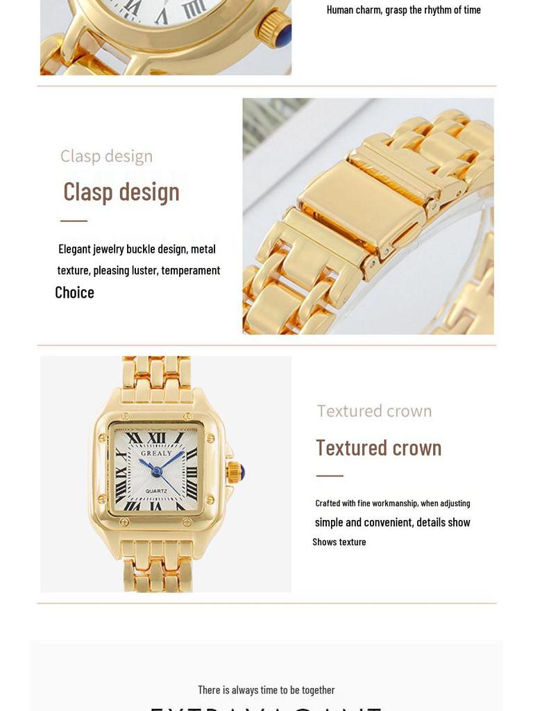 Trendy Women's Quartz Square Diamond Watch with Steel Band