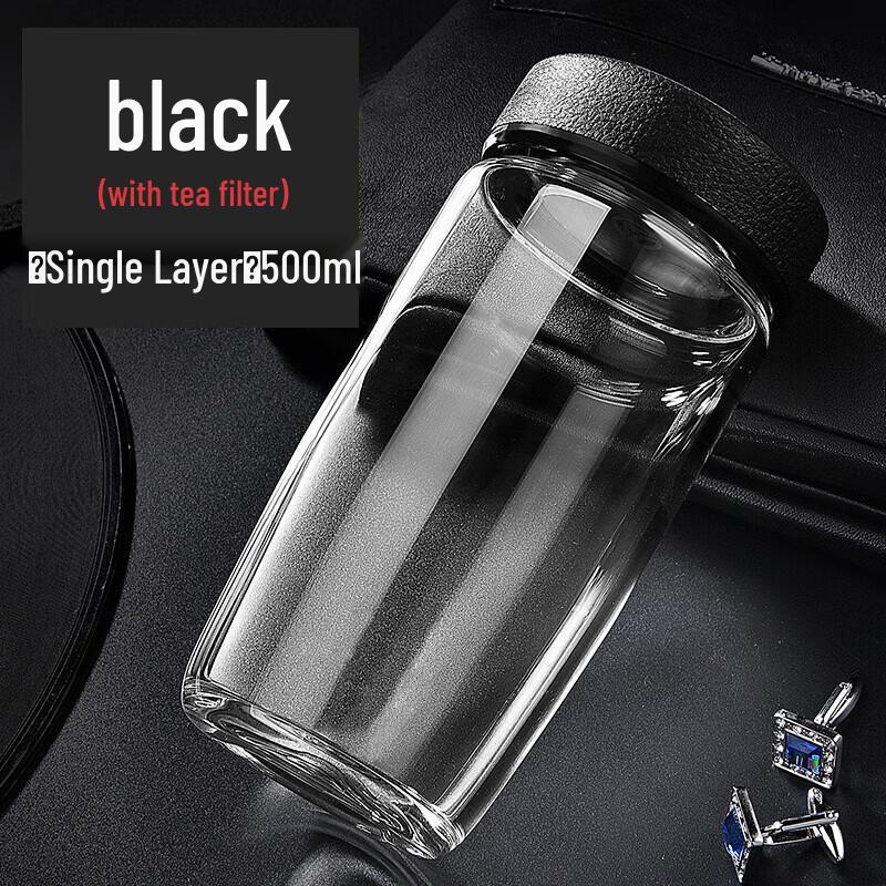 MINGHUI Peach Wood Grain Glass Tea Bottle