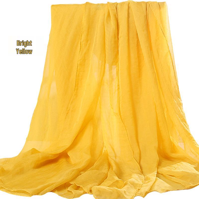 Versatile Summer Red Silk Scarf: Multifunctional Imitation Silk Shawl, Sunscreen Beach Towel, Dancing Gauze Scarf for Women